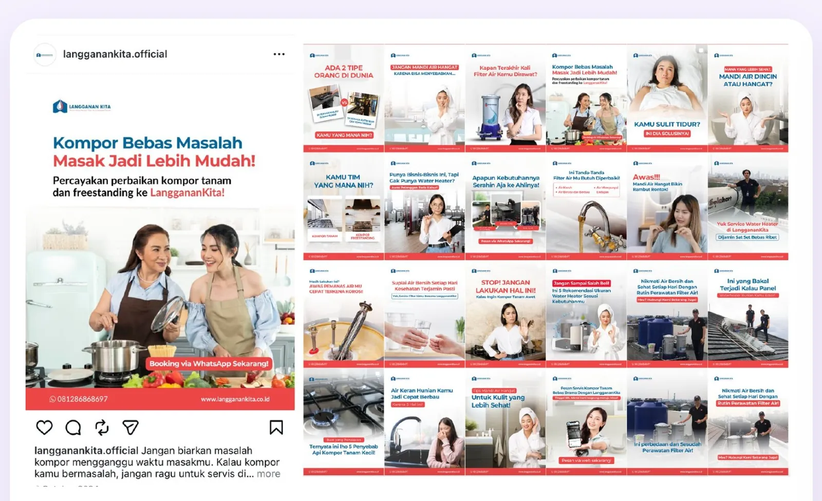 Portofolio desain feed Instagram retail rumah tangga langganankita.official oleh Urusin.co