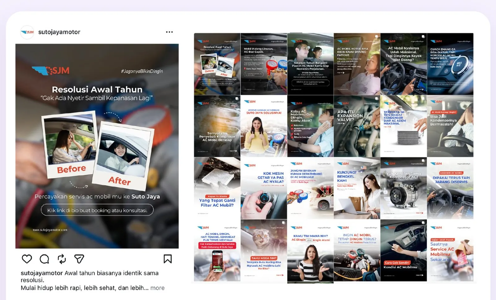 Portofolio desain feed Instagram otomotif sutojayamotor oleh Urusin.co